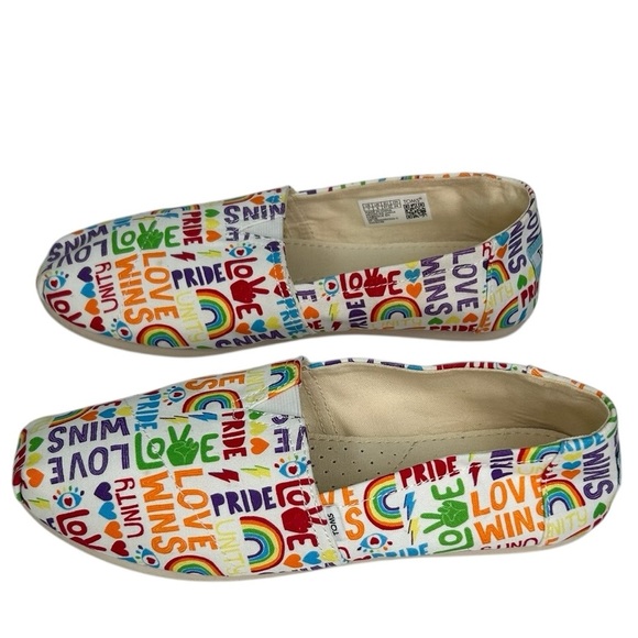 Toms Alpargata Unity Love Wins Pride Rainbow Canvas Shoes Womens SZ 7 Comfort - Picture 5 of 13